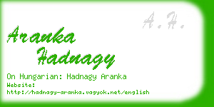 aranka hadnagy business card